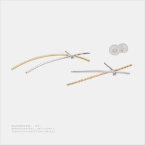 初の夢 蝶の影 オリジナルデザイン  シルバーゴールド色・金メッキ・長サイズイヤリング