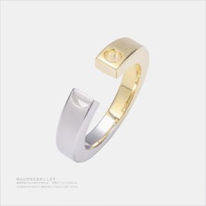 日・月・星々 オリジナルデザイン シルバーゴールド色・金メッキ・サイズ 6 の指輪