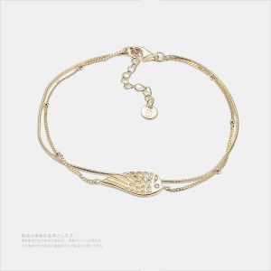 翼の旅 光を探る オリジナルデザイン ゴールド色・金メッキ・レディース標準ブレスレット