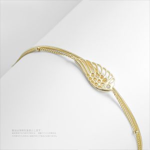 翼の旅 光を探る オリジナルデザイン ゴールド色・金メッキ・レディース標準ブレスレット
