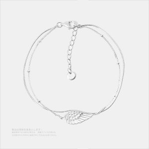 翼の旅 光を探る オリジナルデザイン  シルバー色・銀製・レディース標準ブレスレット