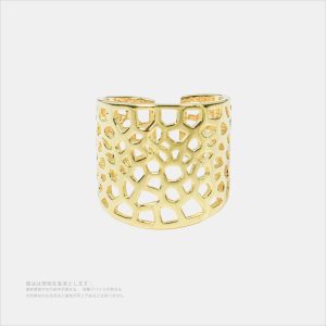 影の彫り 隙間の光 オリジナルデザイン  ゴールド色・金メッキ・サイズ 6 の指輪