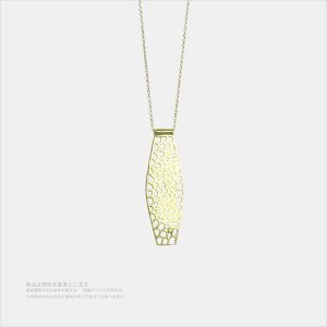 影の彫り 隙間の光 オリジナルデザイン  ゴールド色・金メッキ・長サイズネックレス