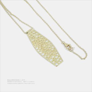 影の彫り 隙間の光 オリジナルデザイン  ゴールド色・金メッキ・長サイズネックレス