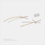 初の夢 蝶の影 オリジナルデザイン	シルバーゴールド色・金メッキ・長サイズイヤリング - 画像 (2)