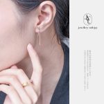 初の夢 蝶の影 オリジナルデザイン	シルバーゴールド色・金メッキ・長サイズイヤリング - 画像 (5)