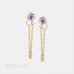 サファイア漫探り オリジナルデザイン	ゴールド色・金メッキ・中サイズイヤリング