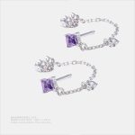 サファイア漫探り オリジナルデザイン	シルバー色・銀製・中サイズイヤリング - 画像 (2)