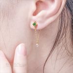 エメラルド漫探り オリジナルデザイン	ゴールド色・金メッキ・中サイズイヤリング - 画像 (4)