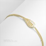 翼の旅 光を探る オリジナルデザイン	ゴールド色・金メッキ・レディース標準ブレスレット - 画像 (2)