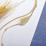 翼の旅 光を探る オリジナルデザイン	ゴールド色・金メッキ・レディース標準ブレスレット - 画像 (3)