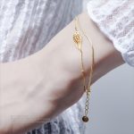 翼の旅 光を探る オリジナルデザイン	ゴールド色・金メッキ・レディース標準ブレスレット - 画像 (4)