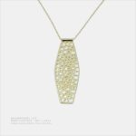 影の彫り 隙間の光 オリジナルデザイン	ゴールド色・金メッキ・長サイズネックレス