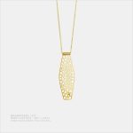 影の彫り 隙間の光 オリジナルデザイン	ゴールド色・金メッキ・長サイズネックレス - 画像 (2)