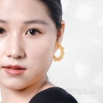 星の輝き 幻影 オリジナルデザイン	ゴールド色・金メッキ・長サイズイヤリング - 画像 (4)