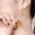 星の輝き 幻影 オリジナルデザイン	ゴールド色・金メッキ・長サイズイヤリング - 画像 (3)